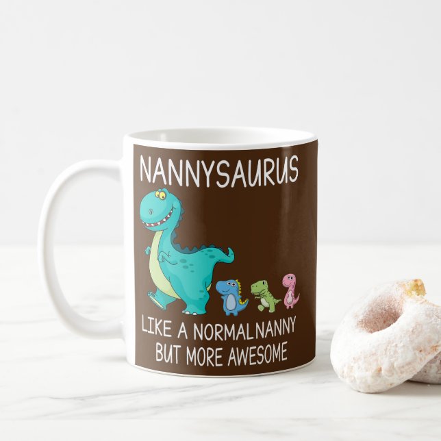 Womens Nannysaurus Like A Normal Nanny But More Coffee Mug (With Donut)