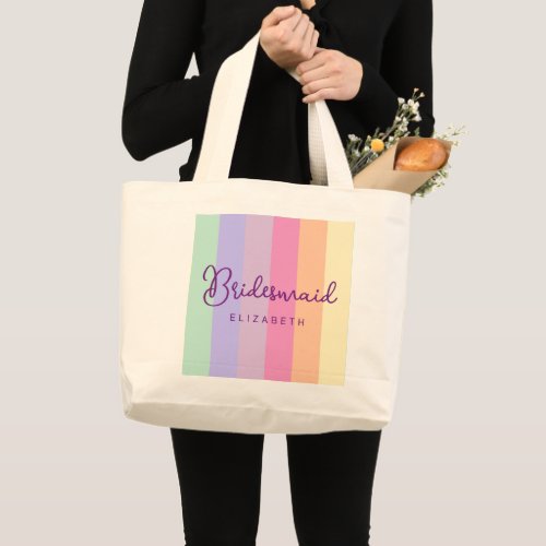 Womens Natural Wedding Bridesmaid Gifts Colorful Large Tote Bag