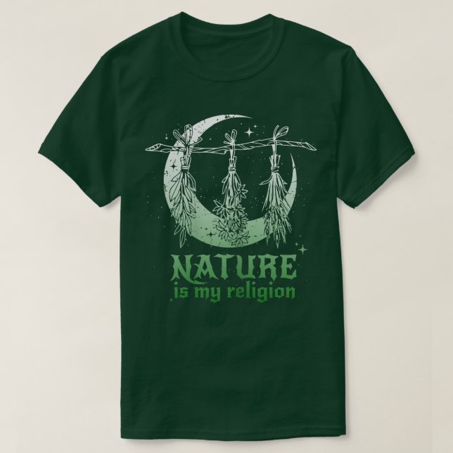 Womens Nature is my religion  Witchcraft  Dark Fan T-Shirt (Design Front)