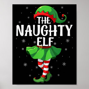 Womens Naughty Elf Christmas Girls Women Elf Squad Poster