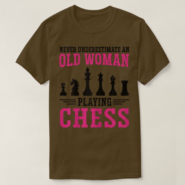 Womens Never Underestimate An Old Woman Board Game T-Shirt (Design Front)