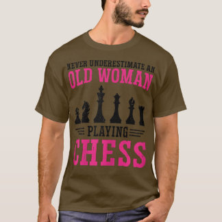 Womens Never Underestimate An Old Woman Board Game T-Shirt
