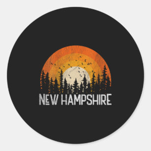 Womens New Hampshire - Vintage Men Women 70s 80s O Classic Round Sticker