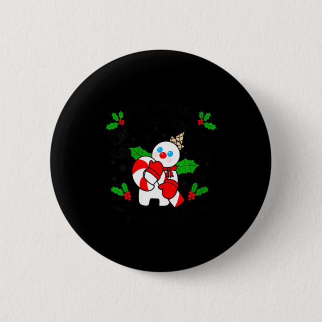 Womens New Orleans Mr Bingle Christmas Tradition S Button (Front)