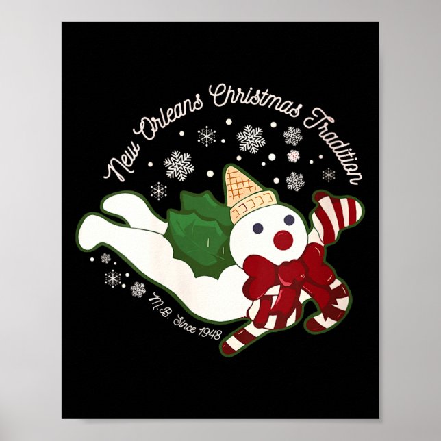 Womens New Orleans Mr Bingle Christmas Tradition S Poster (Front)