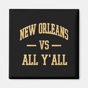 Womens New Orleans Vs. All Y'all Vintage V-neck Magnet
