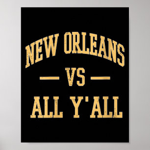 Womens New Orleans Vs. All Y'all Vintage V-neck Poster