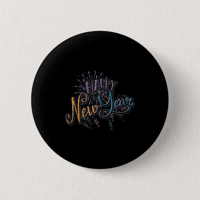 Womens New Years Eve Celebration Confetti Firework Button (Front)