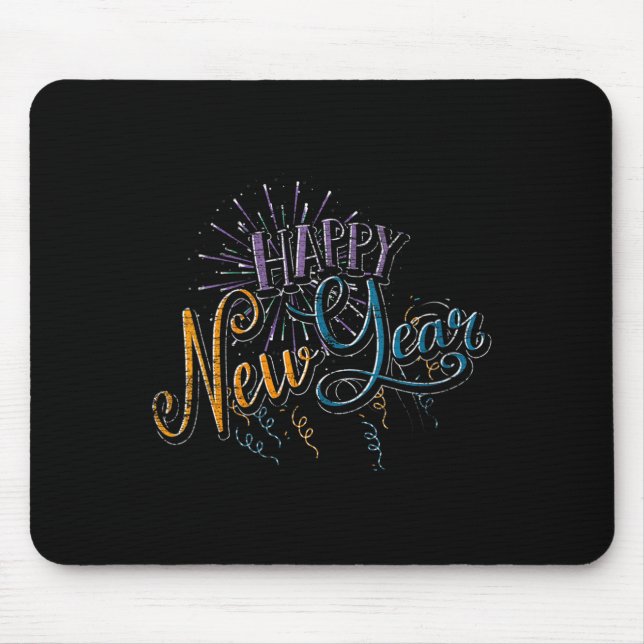 Womens New Years Eve Celebration Confetti Firework Mouse Pad (Front)