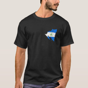 Womens Nicaraguan Map and Flag   Nicaragua T-Shirt