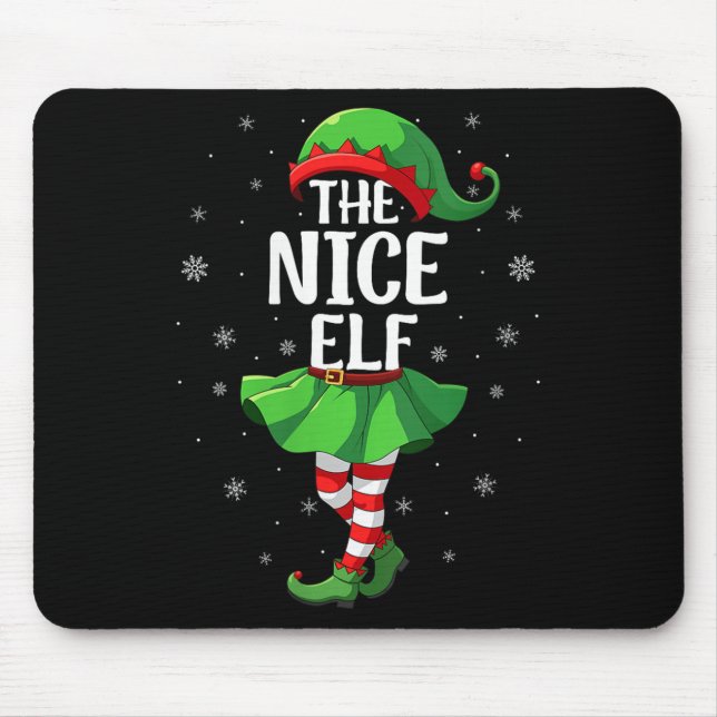 Womens Nice Elf Christmas Girls Women Elf Squad Xm Mouse Pad (Front)