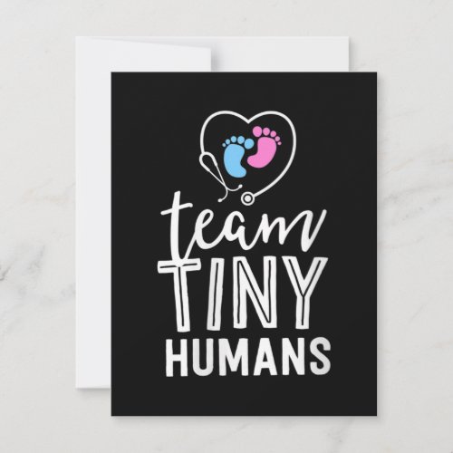 Womens NICU Nurse Shirt Team Tiny Humans Gift Note Card