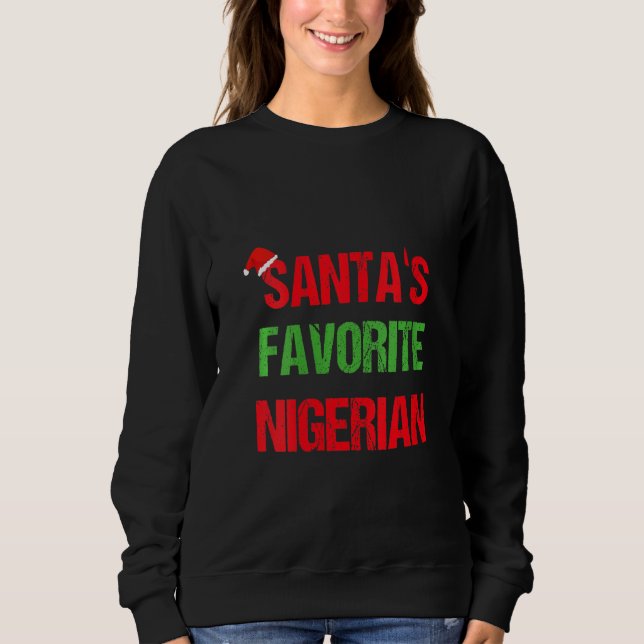 Womens Nigerian  Nigeria Pajama Christmas Sweatshirt (Front)