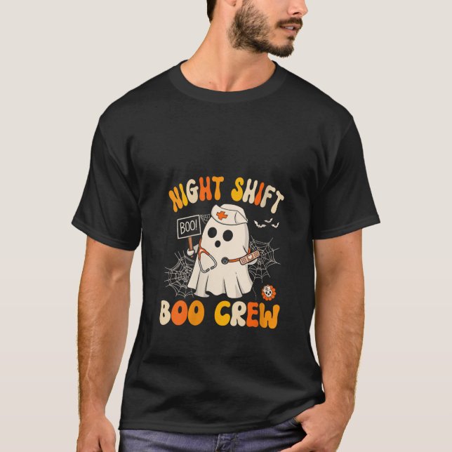Womens Night Shift Nurse Cute Health Worker Hallow T-Shirt (Front)
