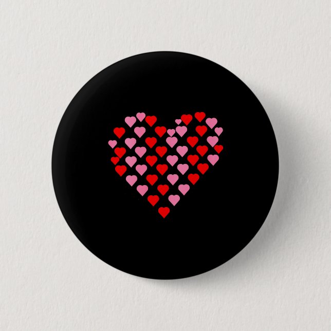 Women's Nk And Red Hearts Lovers Funny Valentine’s Button (Front)