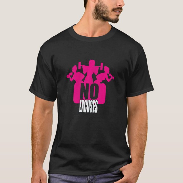 Womens No Excuses Fitness Women Bodybuilding T-Shirt (Front)