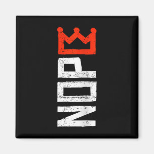 Womens No Kings Protest Sign Vertical Nope V-neck  Magnet
