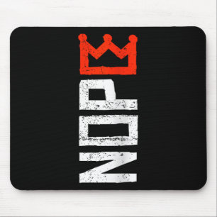 Womens No Kings Protest Sign Vertical Nope V-neck Mouse Pad