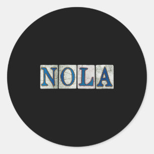 Womens Nola New Orleans Louisiana Street Tile V-ne Classic Round Sticker