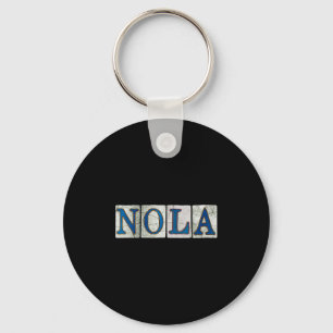 Womens Nola New Orleans Louisiana Street Tile V-ne Keychain