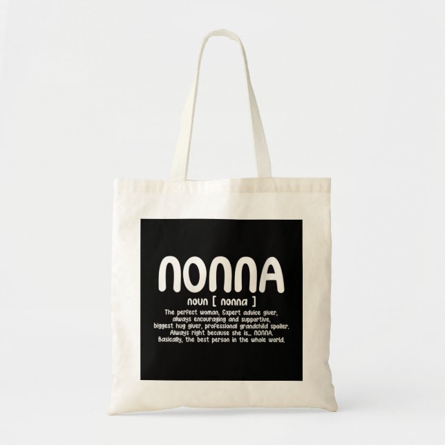 Womens Nonna Mothers Day Tee With Nonna Definition Tote Bag (Front)