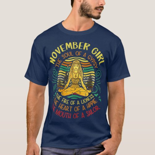 Womens November Girl The Soul of A Gypsy Yoga T_Shirt