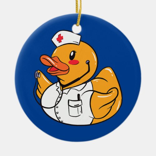 Womens Nurse Gift Rubber Duck Hood Costume  Ceramic Ornament