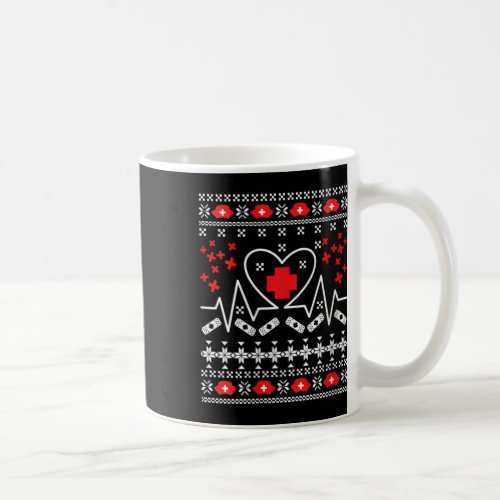 Womens Nurse Heartbeat _ Ugly Christmas Sweater  Coffee Mug