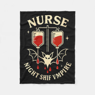 Womens Nurse Night Shift Vampire Halloween V-neck  Fleece Blanket