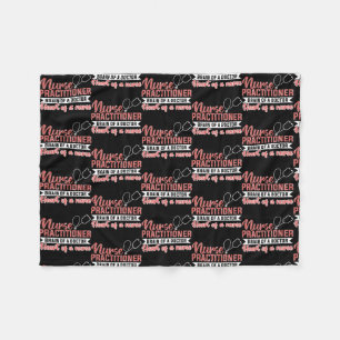 Womens Nurse practitioner Brain of a doctor Heart Fleece Blanket