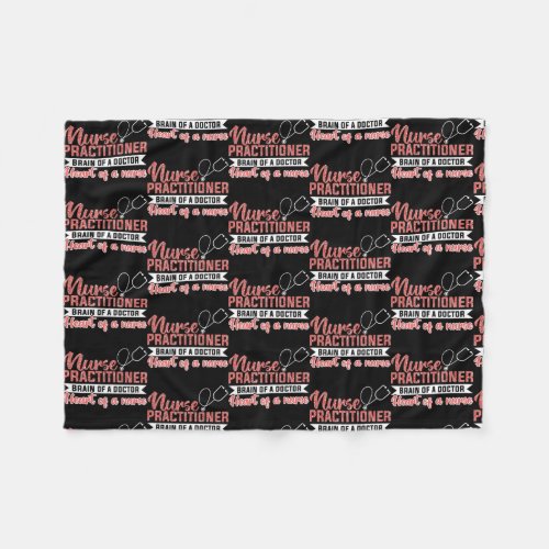 Womens Nurse practitioner Brain of a doctor Heart Fleece Blanket