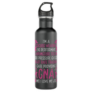 Womens Nursing Assistant Accessoires CNA Badge Ree Stainless Steel Water Bottle