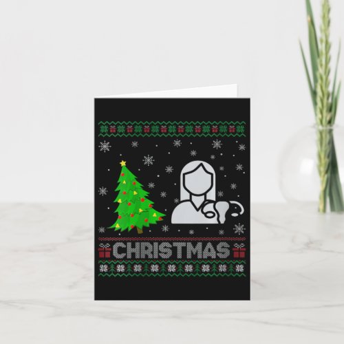 Womens Ob Nurse Xmas Tree Lighting Ugly Christmas  Card