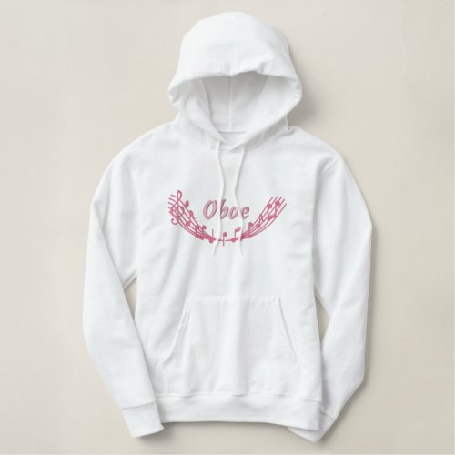 Womens Oboe Music Embroidered Hoodie