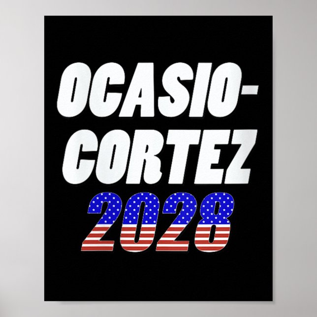 Womens Ocasio-cortez 2028 - Aoc For President V-ne Poster (Front)