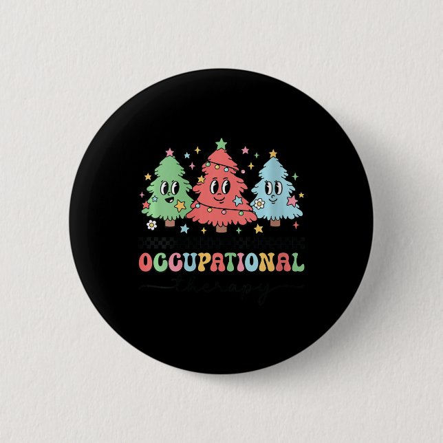Womens Occupational Therapy Ot Therapist Ota Retro Button (Front)