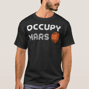 Womens Occupy Mars Astronomy Space Explorer Rocket T-Shirt