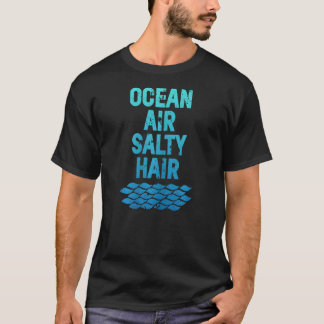Womens Ocean Air Salty Hair Summer Beach Waves T-Shirt