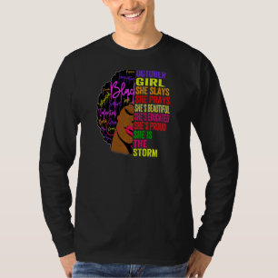 Womens October Girl Slays Prays Afro Black History T-Shirt