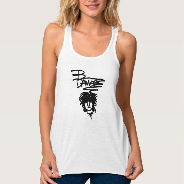 Women's Official Brian "Damage" Flowy Racerback  Tank Top (Front)