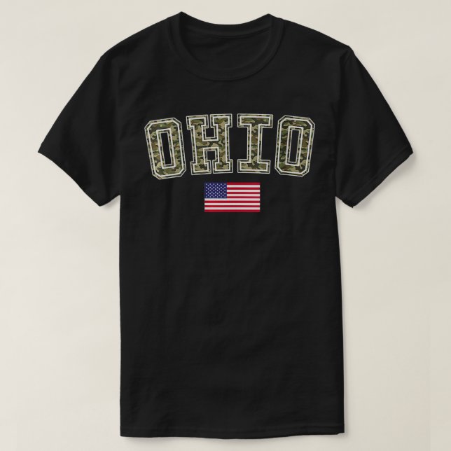 Womens Ohio Camo University College State American T-Shirt (Design Front)