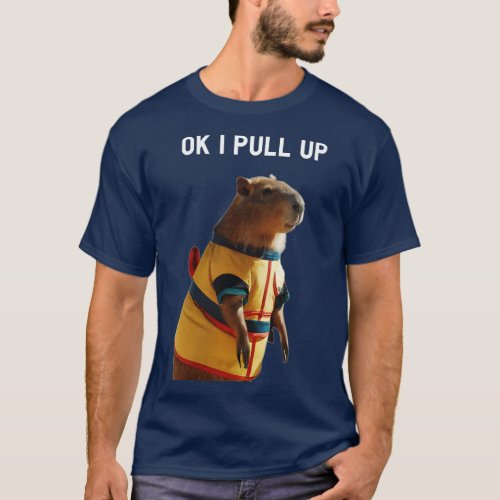 Womens Ok I Pull Up Capybara VNeck   4  T_Shirt
