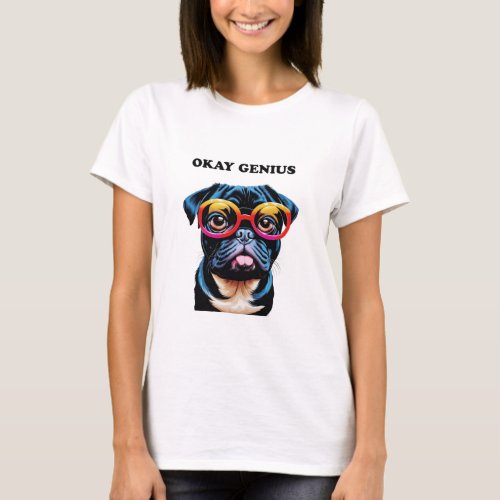 Womens Okay Genius  T_Shirt