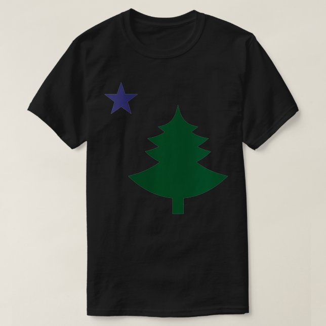 Womens Old Maine State Flag 1901 Pine Tree VNeck  T-Shirt (Design Front)
