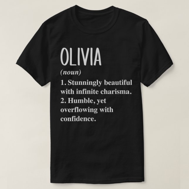 Womens Olivia First Name Definition Personalized G T-Shirt (Design Front)