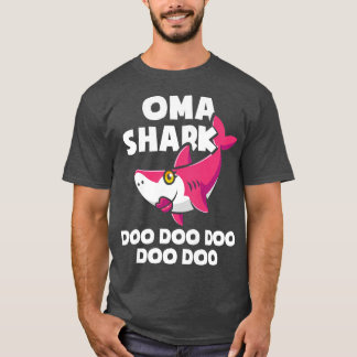 Womens Oma Shark Birthday Boy Girl Funny Mothers D T-Shirt