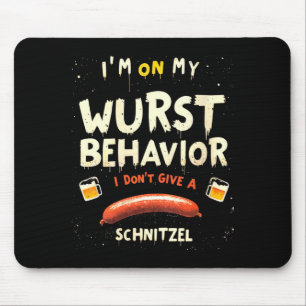 Womens on wurst behavior funny bratwurst german mouse pad