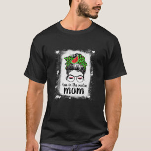 Womens One In The Melon Mom Leopard Watermelon Mes T-Shirt
