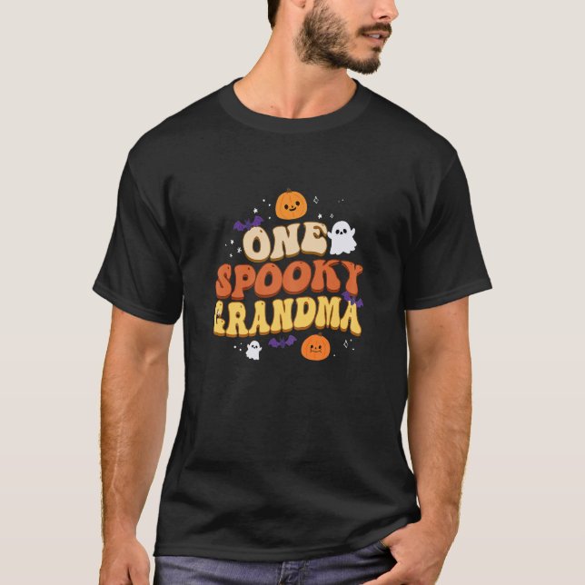 Womens One Spooky Grandma Boo Halloween Cute T-Shirt (Front)