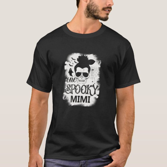Womens One Spooky Mimi Halloween Costume Skull Mes T-Shirt (Front)